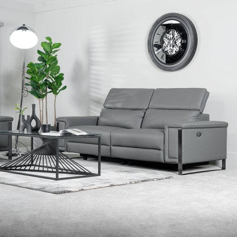 Lucca 3 Seater Power Recliner Sofa - Grey