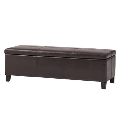 Banc de rangement Lucinda en simili cuir de Christopher Knight Home - 130,6 cm L x 44,5 cm l x 41,3 cm H