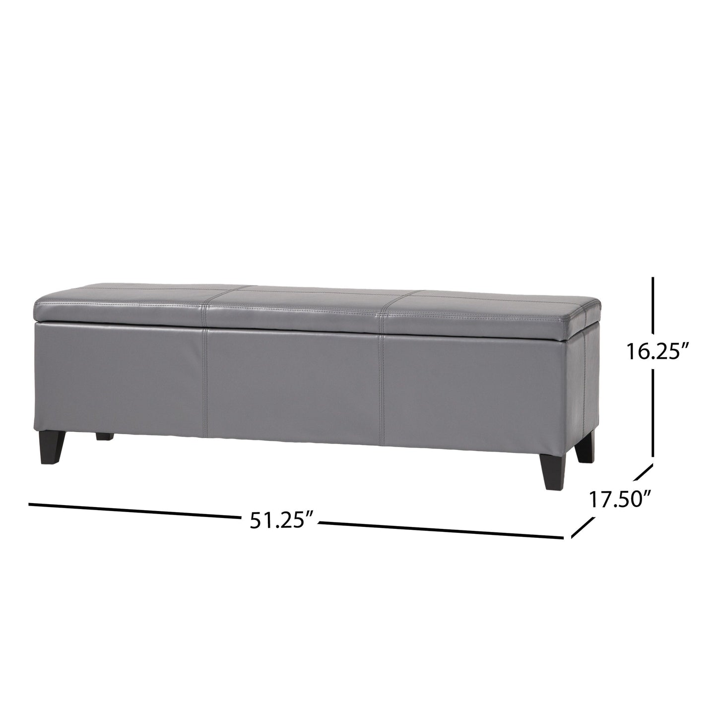Banc de rangement Lucinda en simili cuir de Christopher Knight Home - 130,6 cm L x 44,5 cm l x 41,3 cm H