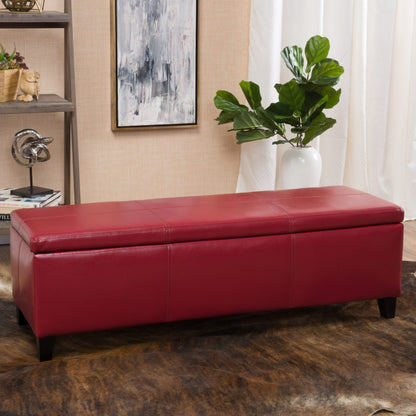 Banc de rangement Lucinda en simili cuir de Christopher Knight Home - 130,6 cm L x 44,5 cm l x 41,3 cm H