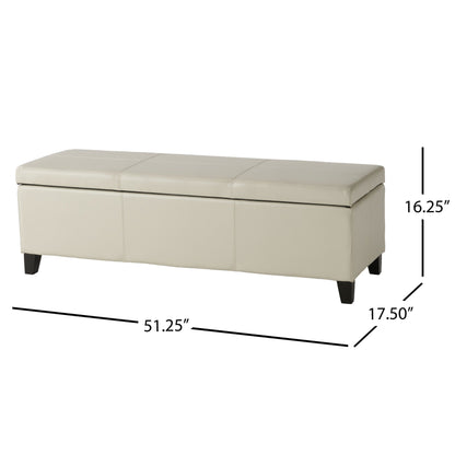 Banc de rangement Lucinda en simili cuir de Christopher Knight Home - 130,6 cm L x 44,5 cm l x 41,3 cm H