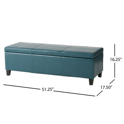 Banc de rangement Lucinda en simili cuir de Christopher Knight Home - 130,6 cm L x 44,5 cm l x 41,3 cm H