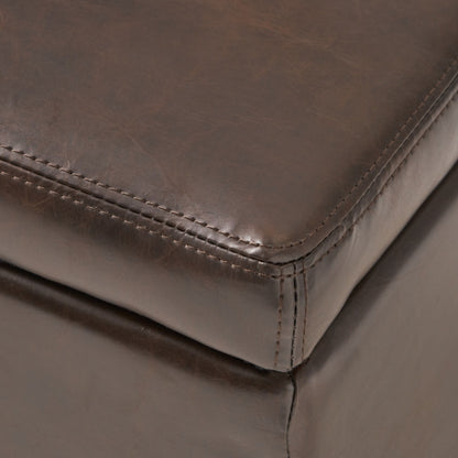 Banc de rangement Lucinda en simili cuir de Christopher Knight Home - 130,6 cm L x 44,5 cm l x 41,3 cm H