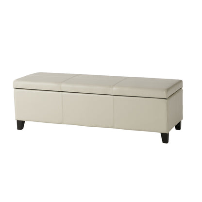 Banc de rangement Lucinda en simili cuir de Christopher Knight Home - 130,6 cm L x 44,5 cm l x 41,3 cm H