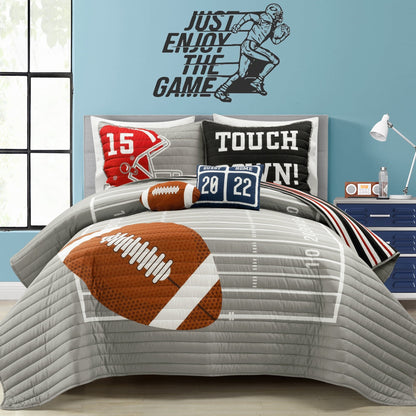 Lush Decor American Football - Couette réversible pour enfant, surdimensionnée