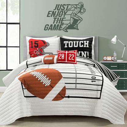 Lush Decor American Football - Couette réversible pour enfant, surdimensionnée