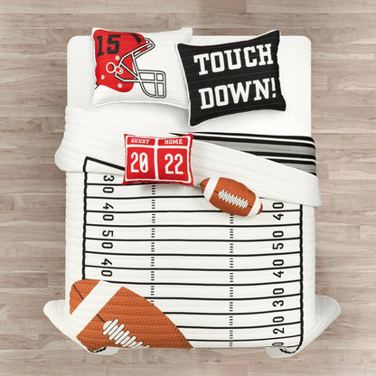Lush Decor American Football - Couette réversible pour enfant, surdimensionnée