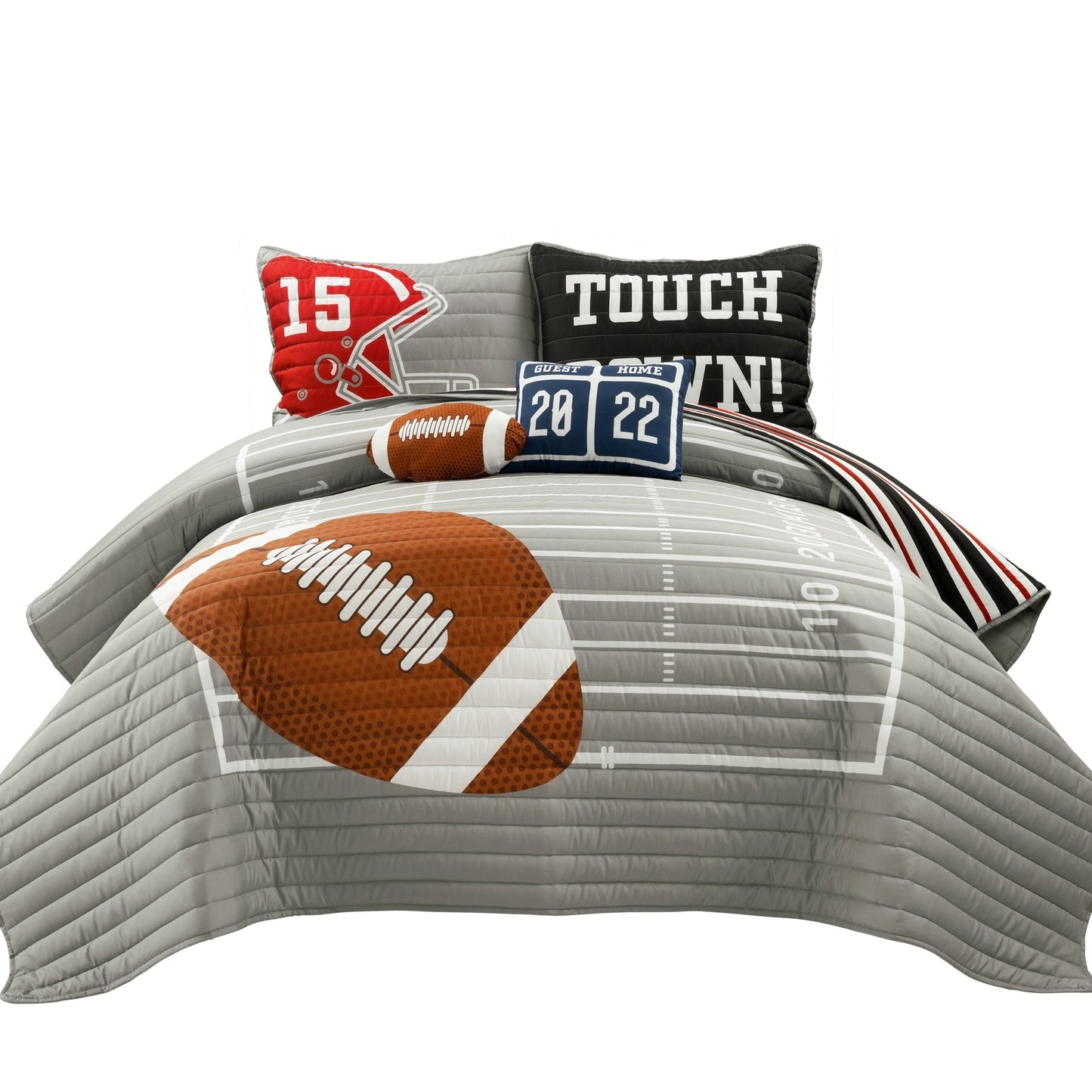 Lush Decor American Football - Couette réversible pour enfant, surdimensionnée