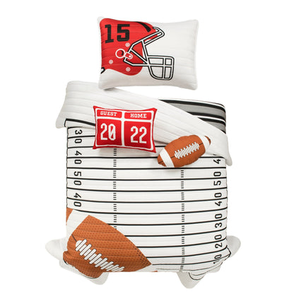 Lush Decor American Football - Couette réversible pour enfant, surdimensionnée