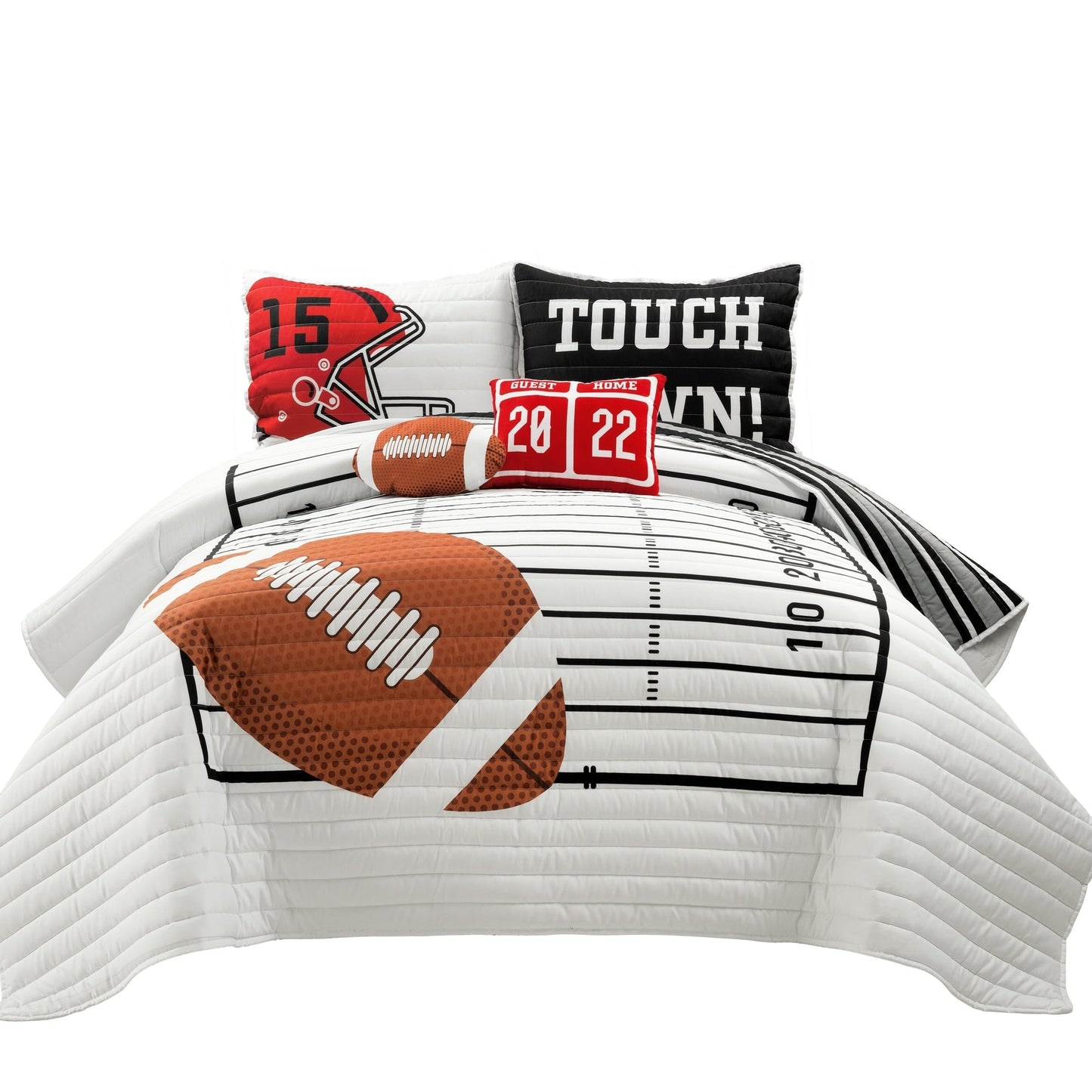 Lush Decor American Football - Couette réversible pour enfant, surdimensionnée