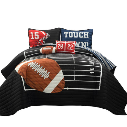Lush Decor American Football - Couette réversible pour enfant, surdimensionnée