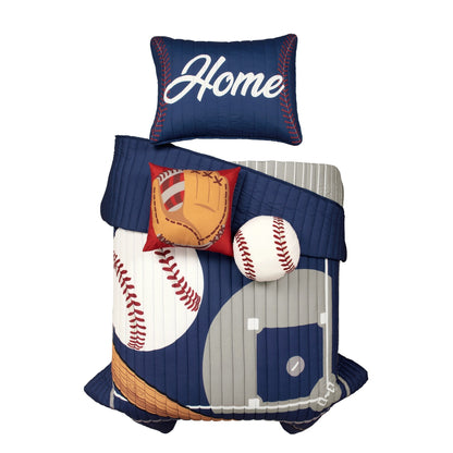 Lush Decor Baseball Game Reversible Oversized Kids Quilt