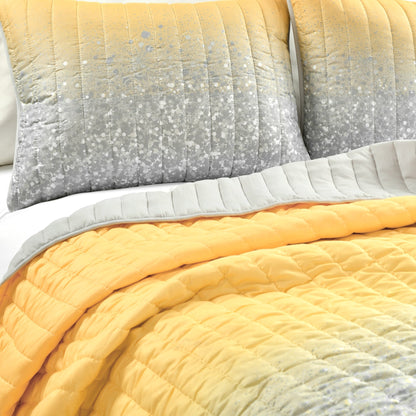 Lush Decor Glitter Ombre Metallic Print Quilt Set