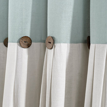 Lush Decor Two-tone Linen Button Shower Curtain