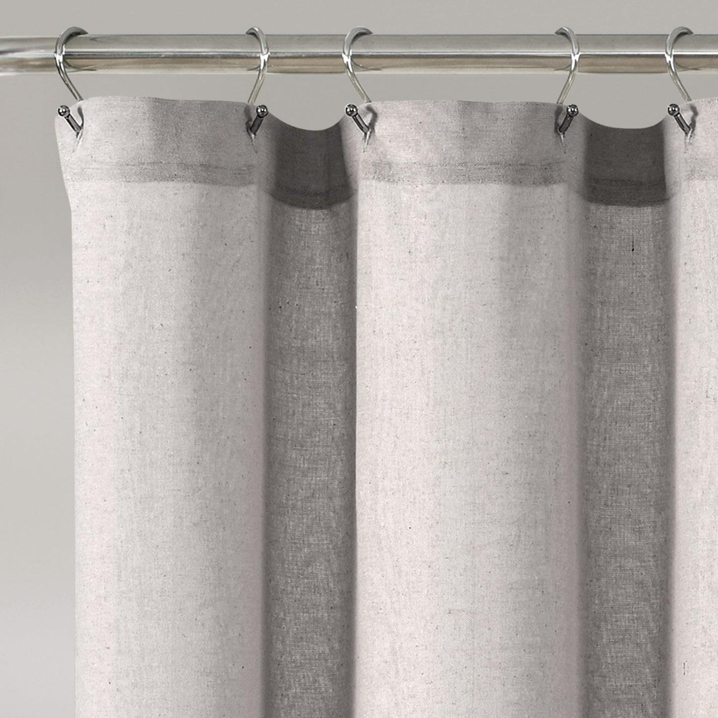 Lush Decor Two-tone Linen Button Shower Curtain
