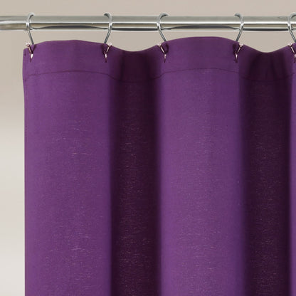 Lush Decor Two-tone Linen Button Shower Curtain