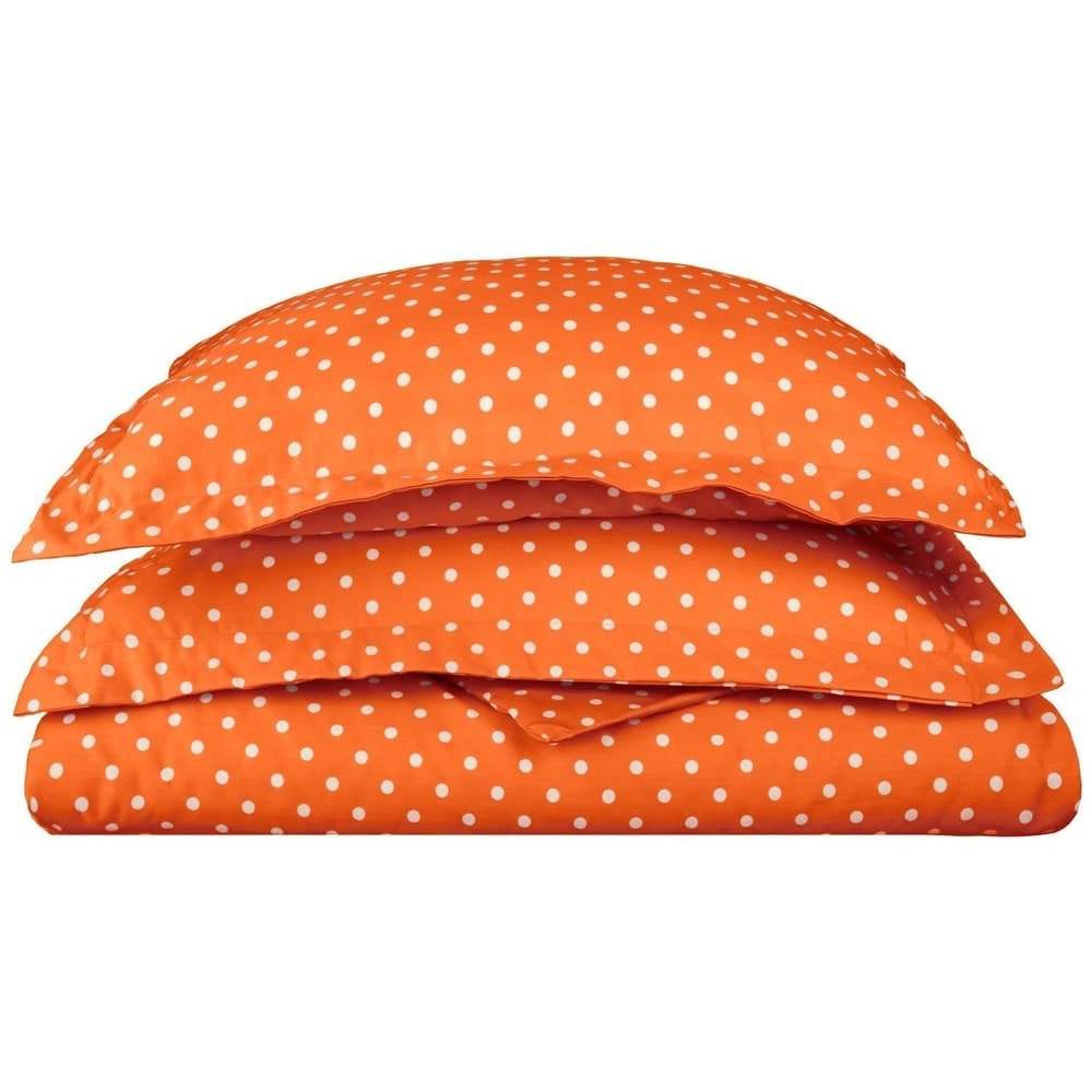 Superior Thread Count 600TC Polka Dot Cotton Blend Duvet Cover Set