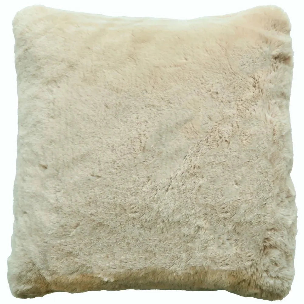 Luxury Beige Faux Rabbit Cushion  - 50 x 50cm