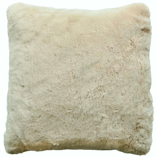 Luxury Beige Faux Rabbit Cushion  - 50 x 50cm