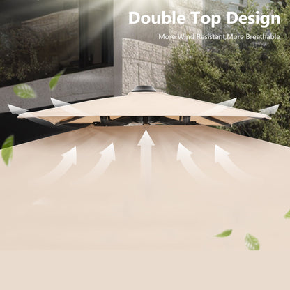 Parasol à baldaquin automatique à levier hydraulique de 3,6 m (12 pieds) MAISON ARTS avec pied en aluminium et rotation à 360 degrés