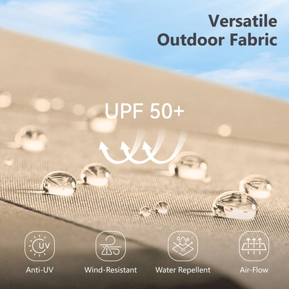 Parasol à baldaquin automatique à levier hydraulique de 3,6 m (12 pieds) MAISON ARTS avec pied en aluminium et rotation à 360 degrés