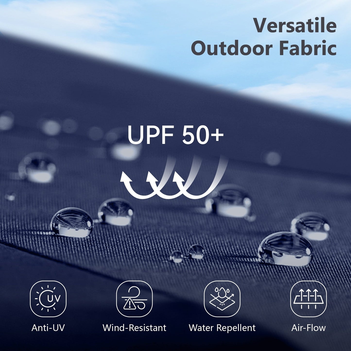 Parasol à baldaquin automatique à levier hydraulique de 3,6 m (12 pieds) MAISON ARTS avec pied en aluminium et rotation à 360 degrés