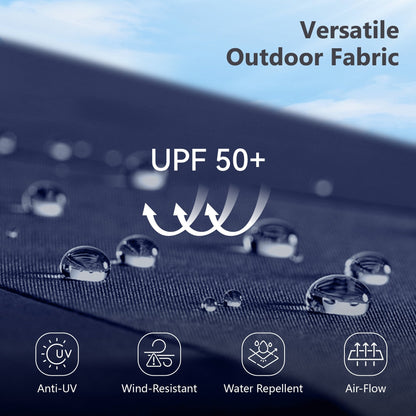 Parasol à baldaquin automatique à levier hydraulique de 3,6 m (12 pieds) MAISON ARTS avec pied en aluminium et rotation à 360 degrés