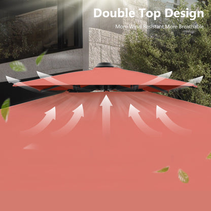 Parasol à baldaquin automatique à levier hydraulique de 3,6 m (12 pieds) MAISON ARTS avec pied en aluminium et rotation à 360 degrés