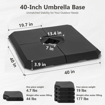 Parasol à baldaquin automatique à levier hydraulique de 3,6 m (12 pieds) MAISON ARTS avec pied en aluminium et rotation à 360 degrés