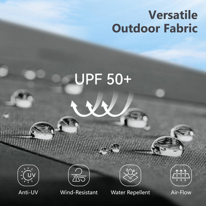 Parasol à baldaquin automatique à levier hydraulique de 3,6 m (12 pieds) MAISON ARTS avec pied en aluminium et rotation à 360 degrés