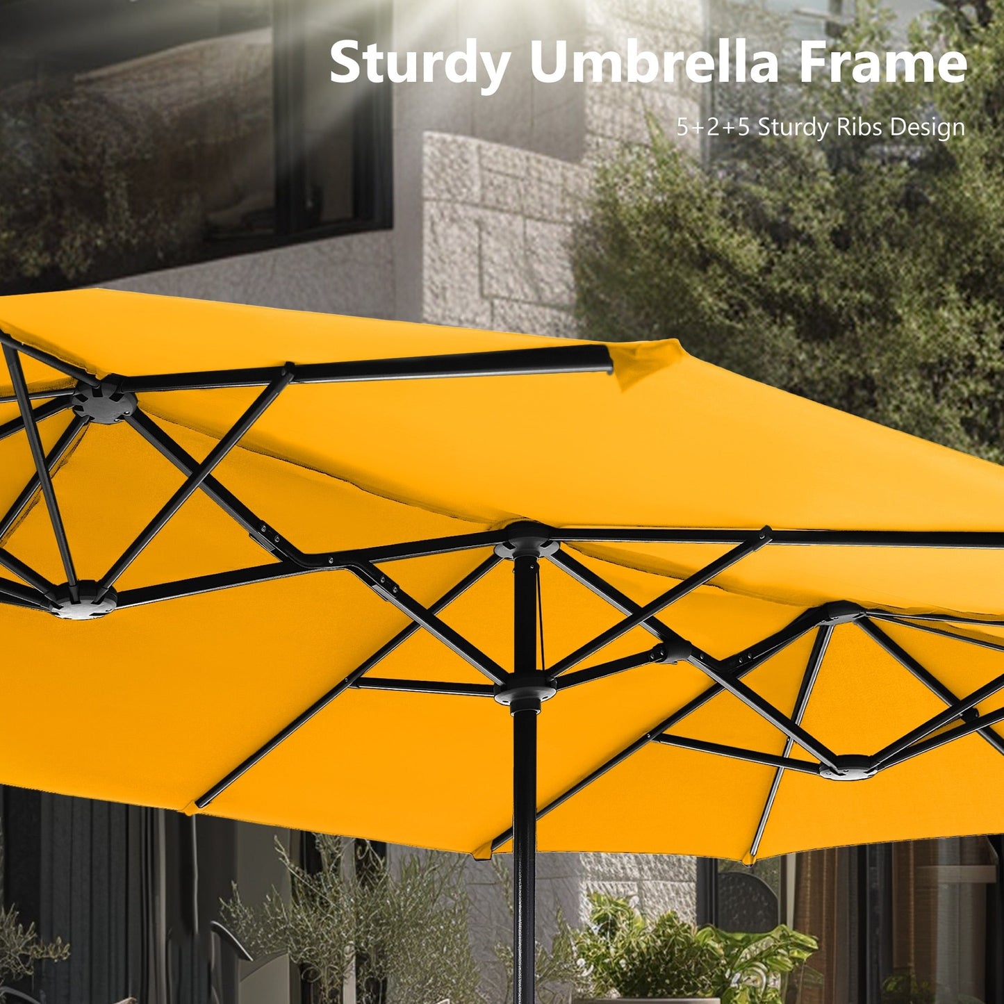 MAISON ARTS 13ft Double -Sided Patio Umbrella Extra Large with Crank