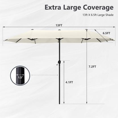 MAISON ARTS 13ft Double -Sided Patio Umbrella Extra Large with Crank