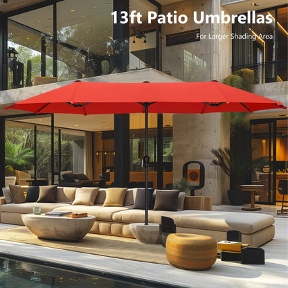 MAISON ARTS 13ft Double -Sided Patio Umbrella Extra Large with Crank