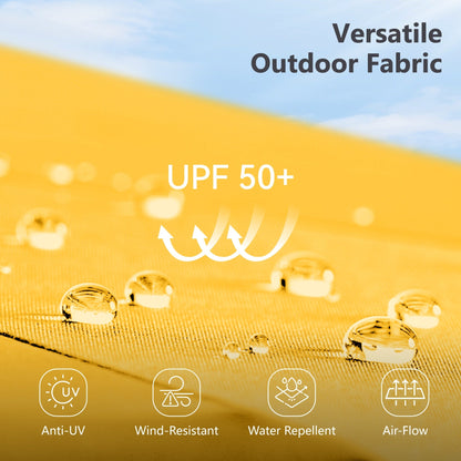 Parasol de jardin rectangulaire MAISON ARTS de 4,5 mètres, à manivelle, double face, avec éclairage solaire LED, pour terrasse, avec socle inclus.