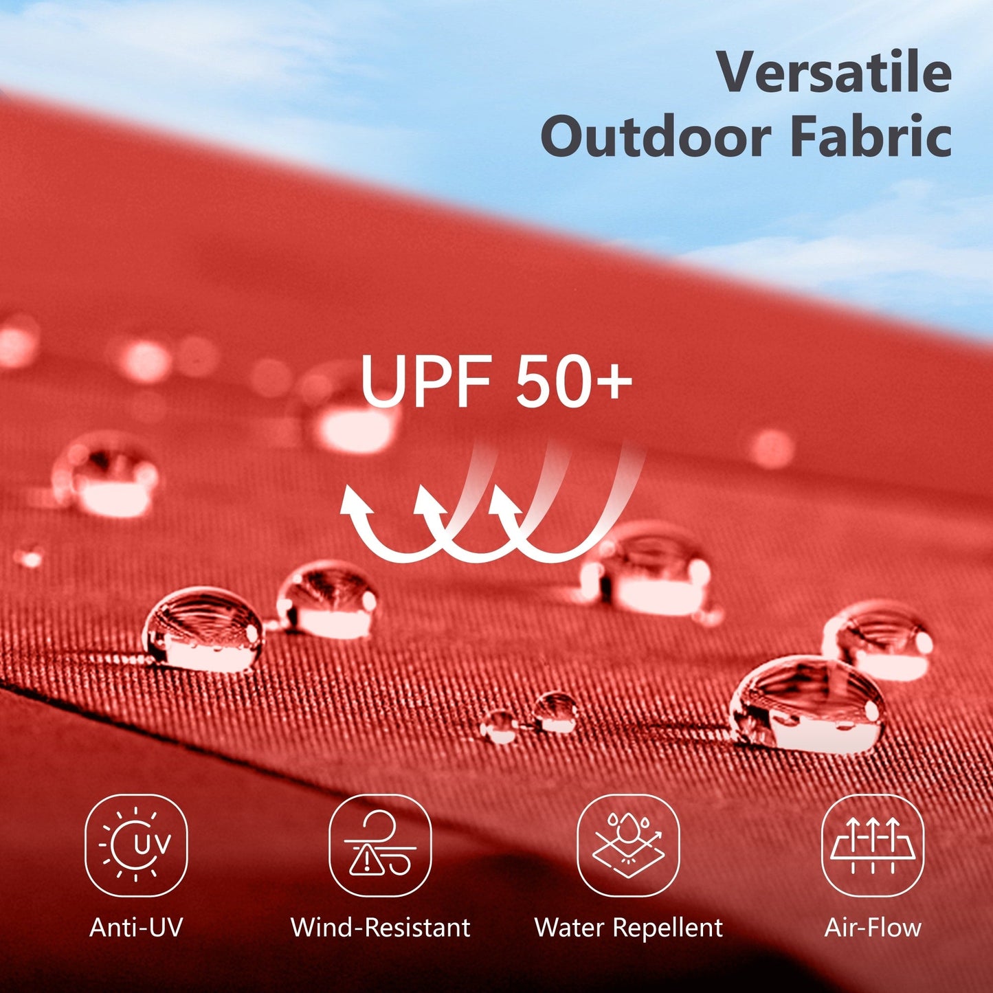 Parasol de jardin rectangulaire MAISON ARTS de 4,5 mètres, à manivelle, double face, avec éclairage solaire LED, pour terrasse, avec socle inclus.