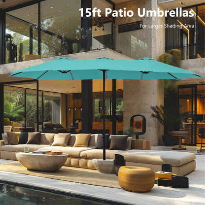 MAISON ARTS Parasol de terrasse double face extra large de 4,5 m avec socle inclus