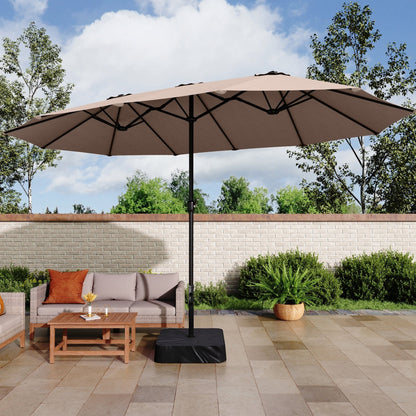 MAISON ARTS Parasol de terrasse double face extra large de 4,5 m avec socle inclus