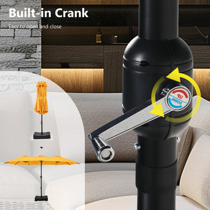 MAISON ARTS Parasol de terrasse double face extra large de 4,5 m avec socle inclus