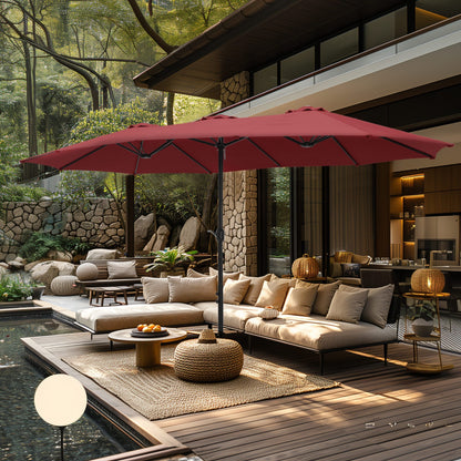 MAISON ARTS Parasol de terrasse double face extra large de 4,5 m avec socle inclus