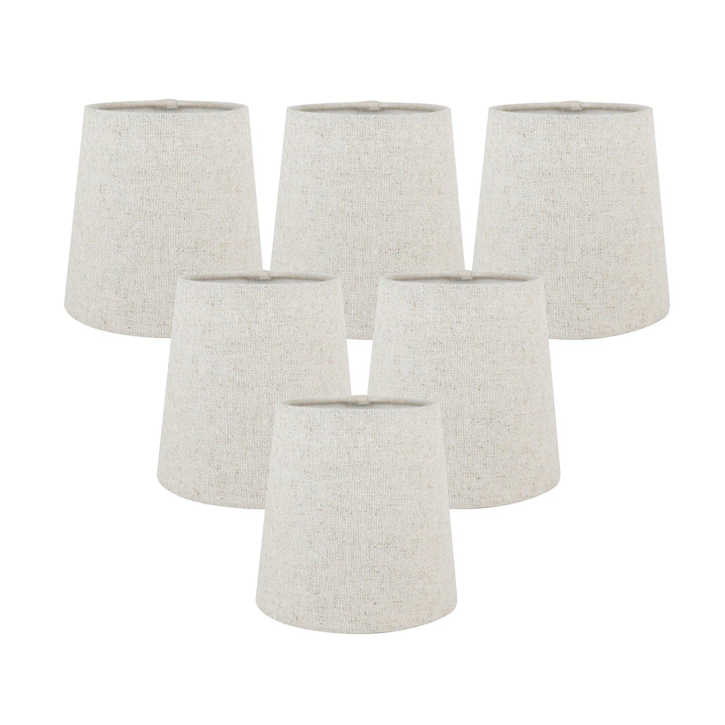 MERIVILLE Linen Clip On Chandelier Lamp Shades, 4-inch by 5-inch by 5-inch