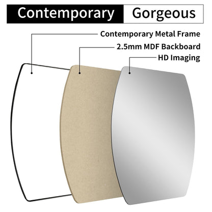 Miroir mural oblong en métal MacLuu