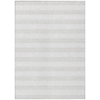 Machine Washable Indoor/ Outdoor Cabana Stripe Chantille Rug