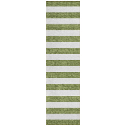 Machine Washable Indoor/ Outdoor Cabana Stripe Chantille Rug