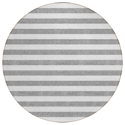 Machine Washable Indoor/ Outdoor Cabana Stripe Chantille Rug