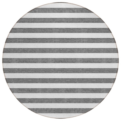 Machine Washable Indoor/ Outdoor Cabana Stripe Chantille Rug