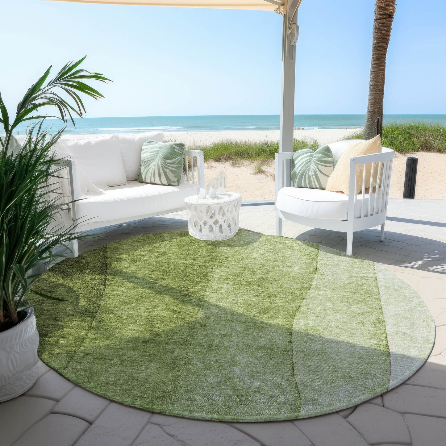 Machine Washable Indoor/ Outdoor Chantille Contemporary Ombre Rug