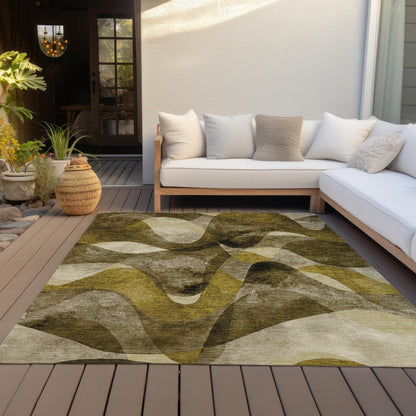 Machine Washable Indoor/ Outdoor Modern Chantille Rug