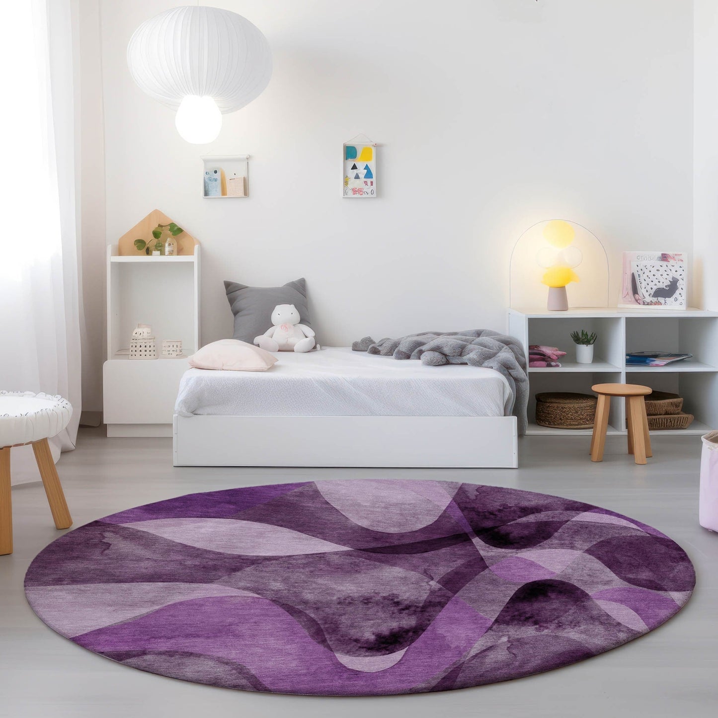 Machine Washable Indoor/ Outdoor Modern Chantille Rug