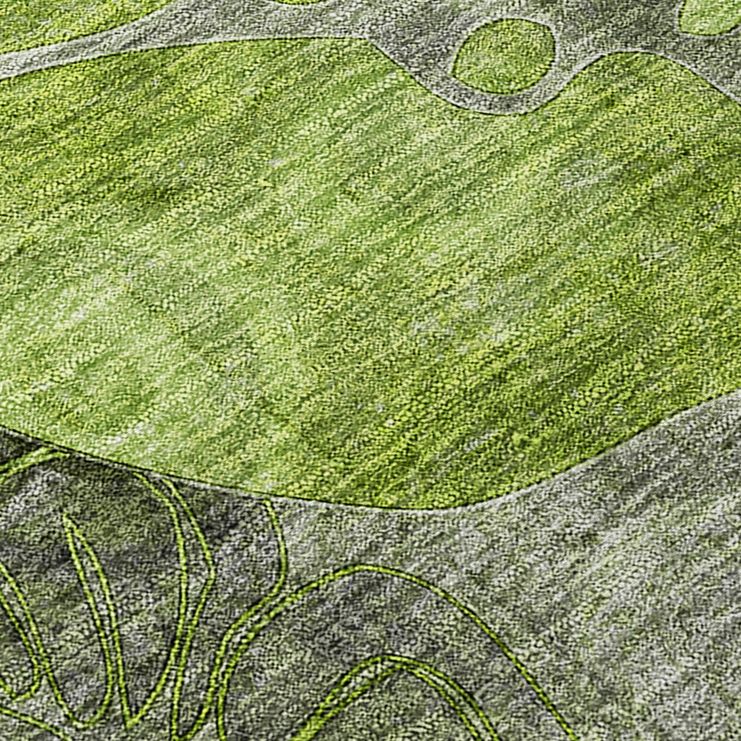 Machine Washable Indoor/ Outdoor Modern Floral Chantille Rug