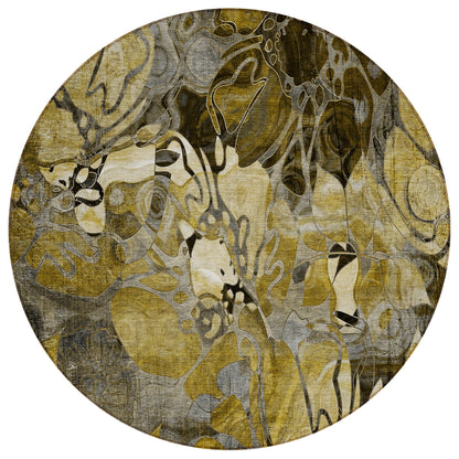 Machine Washable Indoor/ Outdoor Modern Floral Chantille Rug